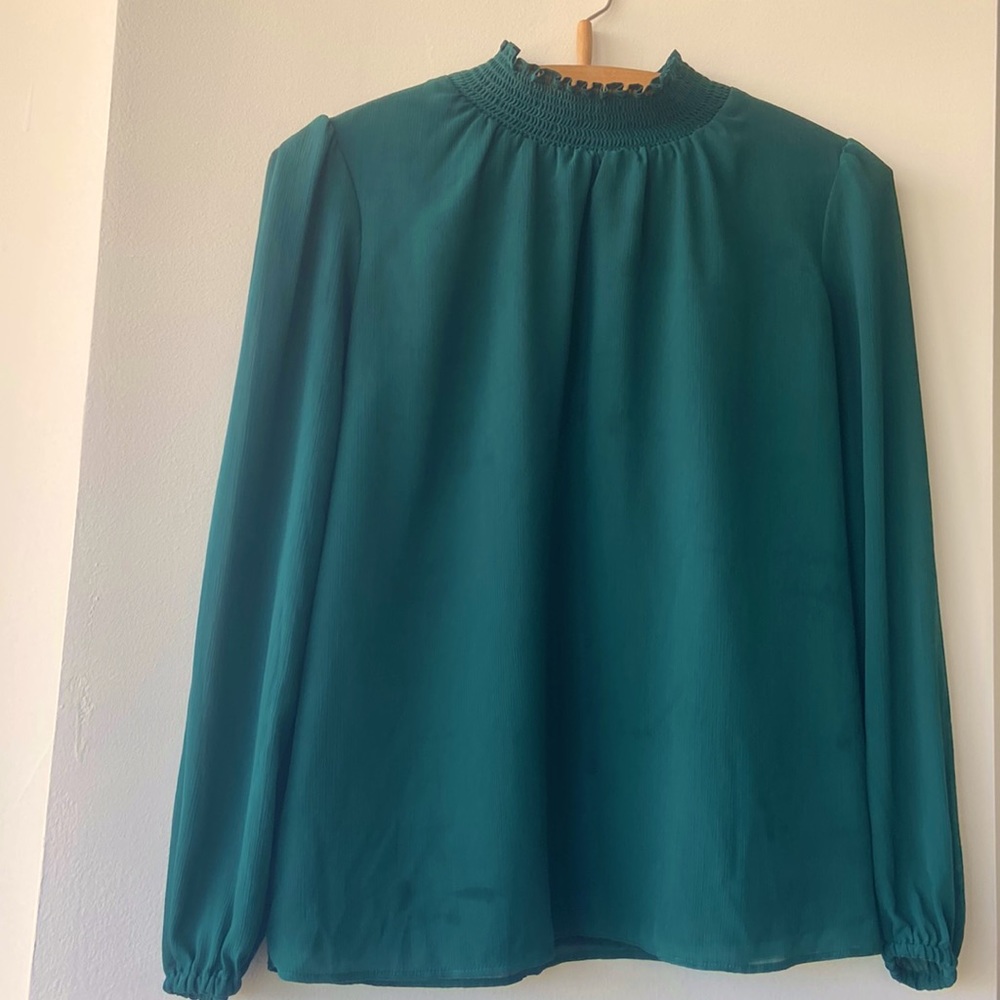 J CREW ruffle neck blouse